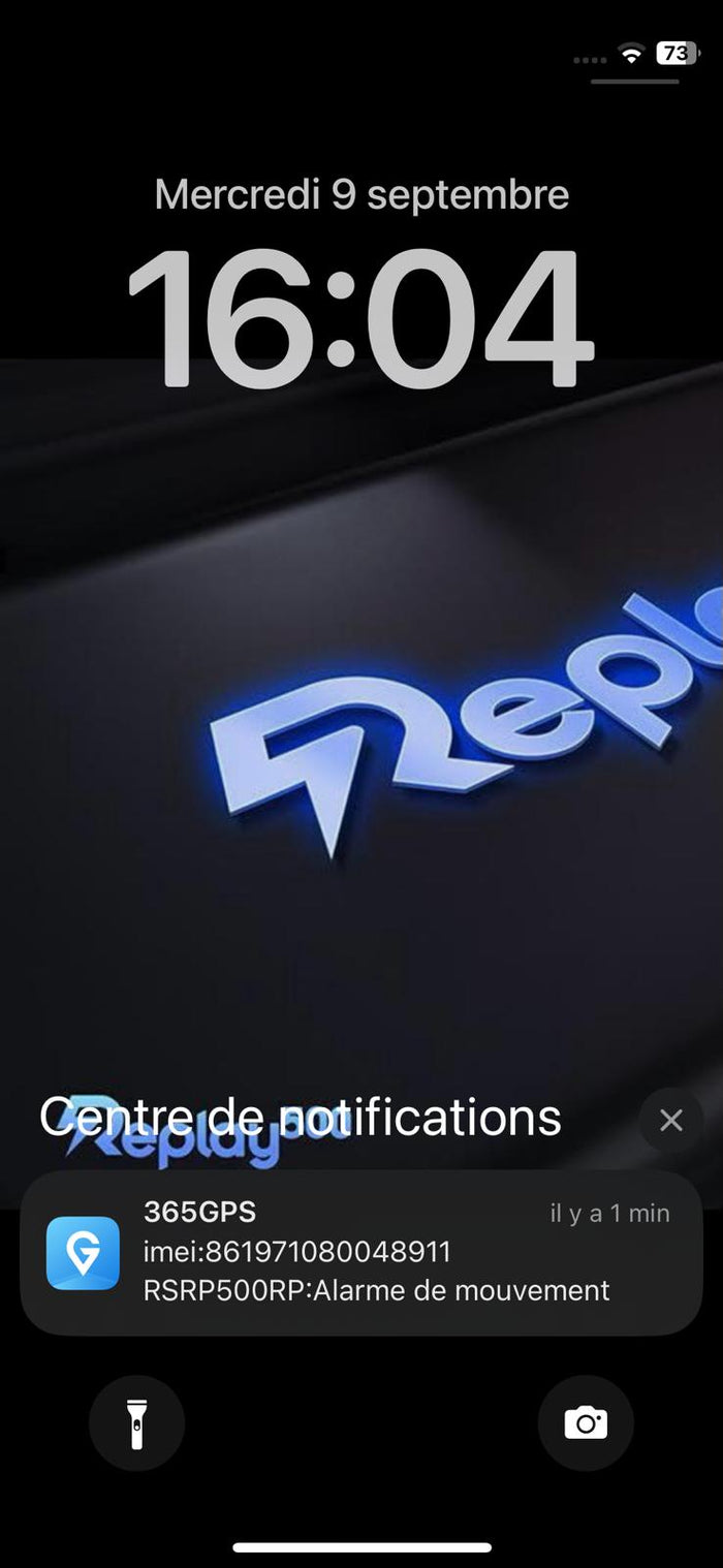 Alerte de mouvement reçue sur un téléphone